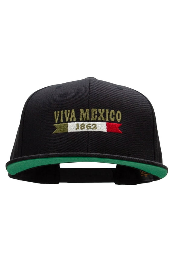 Mexican Independence Embroidered Wool Blend Prostyle Snapback - Black OSFM