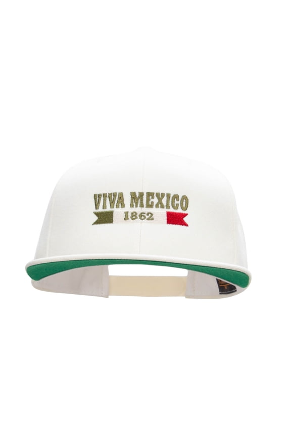 Mexican Independence Embroidered Wool Blend Prostyle Snapback - Natural OSFM