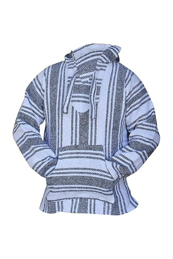 Mexican Lightweight Hoodie for Men Casual Comfy Pullover Shirts with Pockets Hoodie Hippie Surf Poncho Sweater Sweatshirt Pullover Fall Winter Fashion Hooded Sweatshirt (Light Gray,2XL)