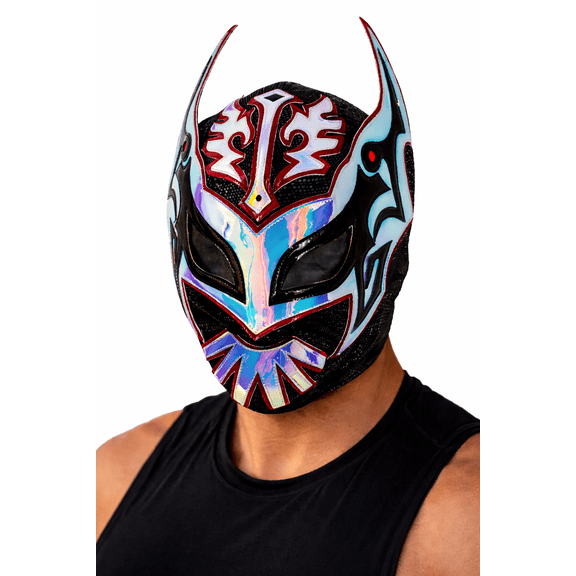 Mexican Luchador Mask Black, Gold & Red Pro Wrestling Costume Handmade in Mexico