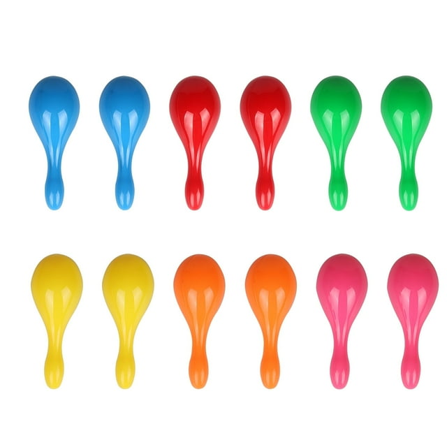 Mexican Maracas Colorful Baby Noisemaker Toys 12Pack 6"