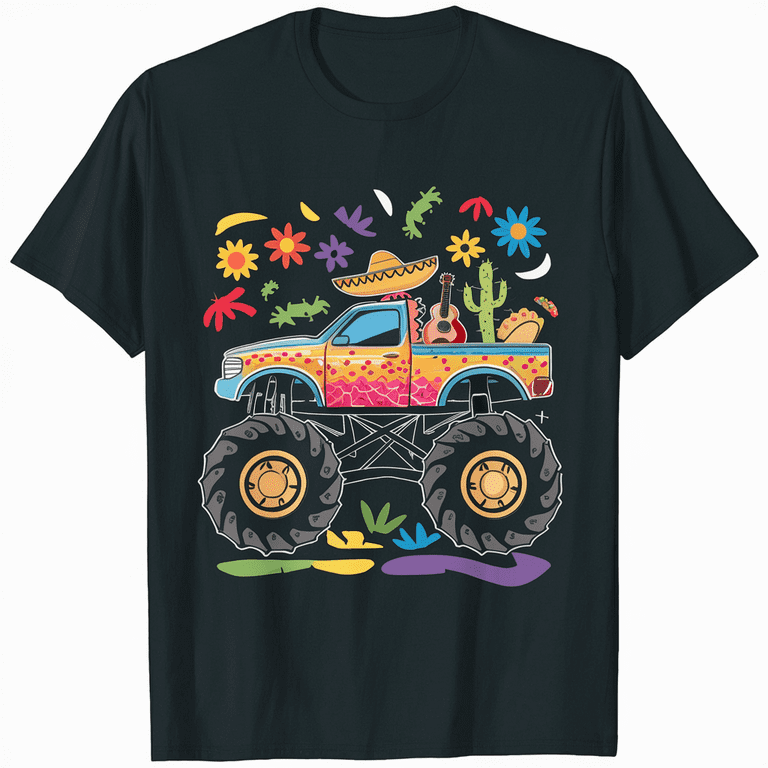 Mexican Monster Truck Taco Cinco De Mayo Party Boys Toddlers T