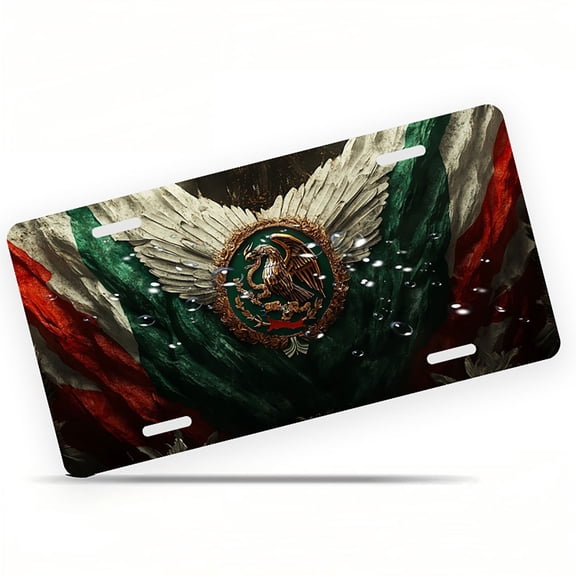 Mexican National Emblem Front License Plate, Metal License Plate, Funny Standard Plates Personalized Novelty Decorative For Men/Women/Boys/Girls Car 6×12 Inch