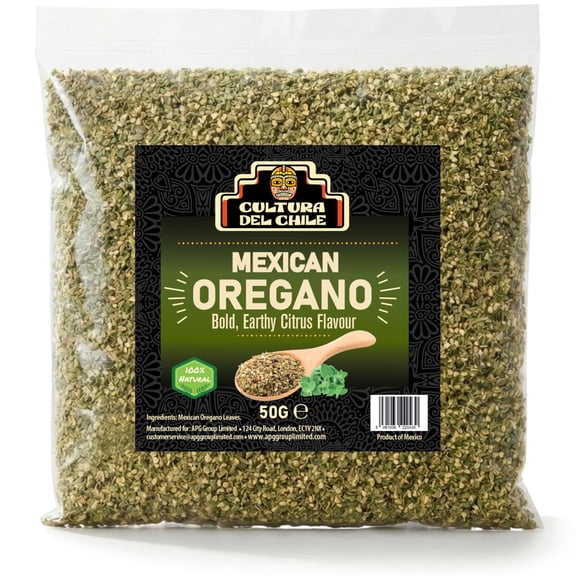 Mexican Oregano 50g by Cultura Del Chile. Authentic Bold Citrus-Earthy Flavour. Premium Dried Oregano Leaves Ideal for Mexican & Latin Cooking, Marinades, Sauces & Spice Blends