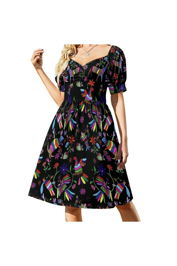 Mexican Otomi Knitted animals Dress fairy dress chic and elegant evening dress