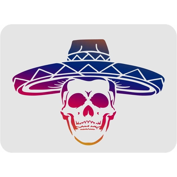 Mexican Painting Stencils 11.7x8.3inch DIY Decorative Stencils Plastic with Cap Pattern Stencil Rectangle Stencils for Painting on Wood Floor Wall and Fabric Home Decor