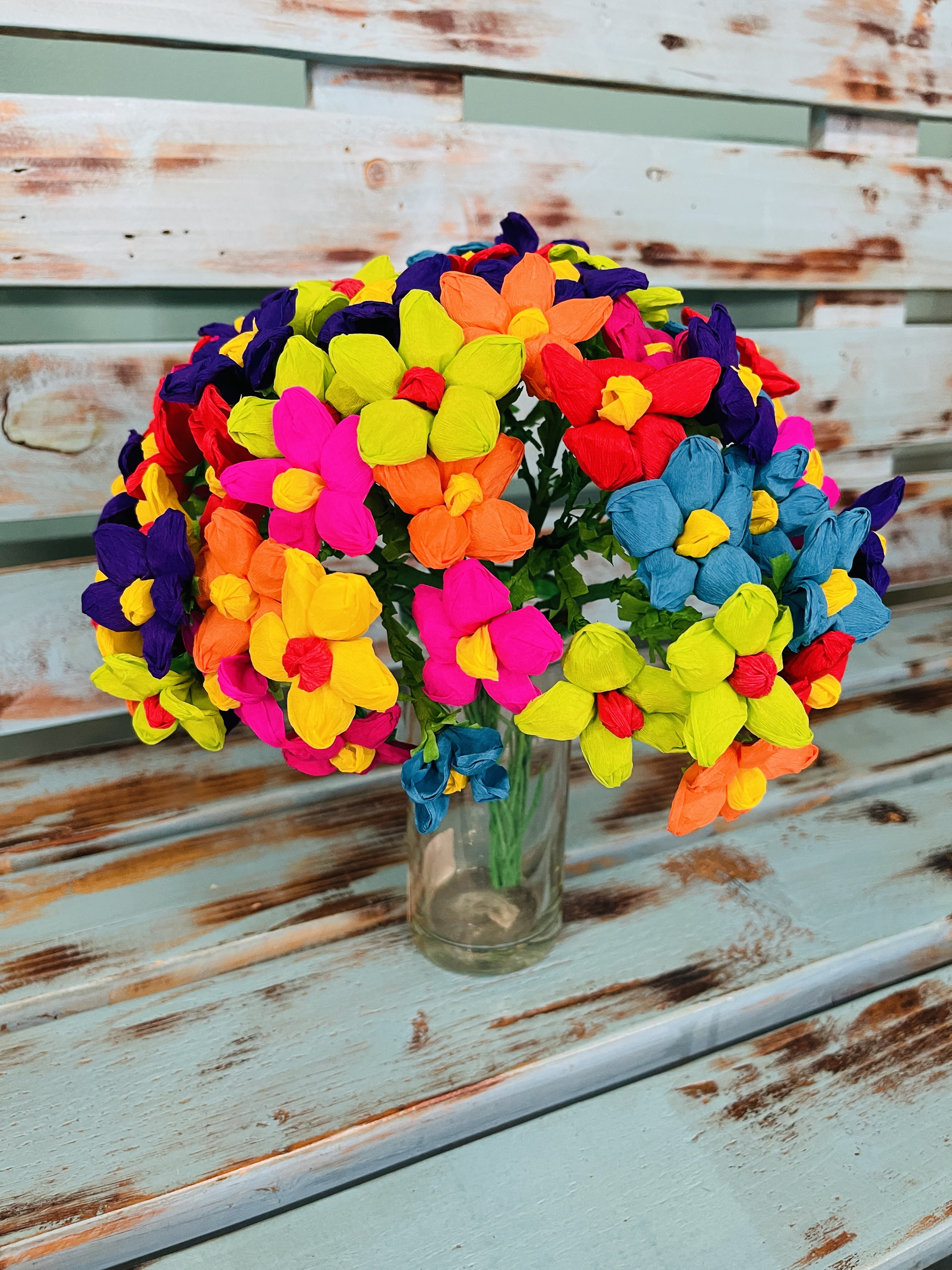 Mexican Paper Flowers Teresita Bouquet Bunch 60 Flowers Fiesta Decoration