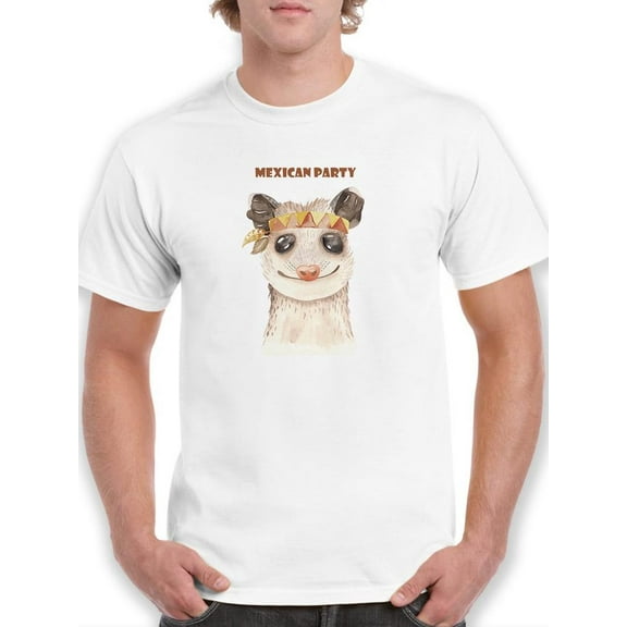 Mexican Party Opossum T-Shirt Men -Image by Shutterstock, Male 3X-Large