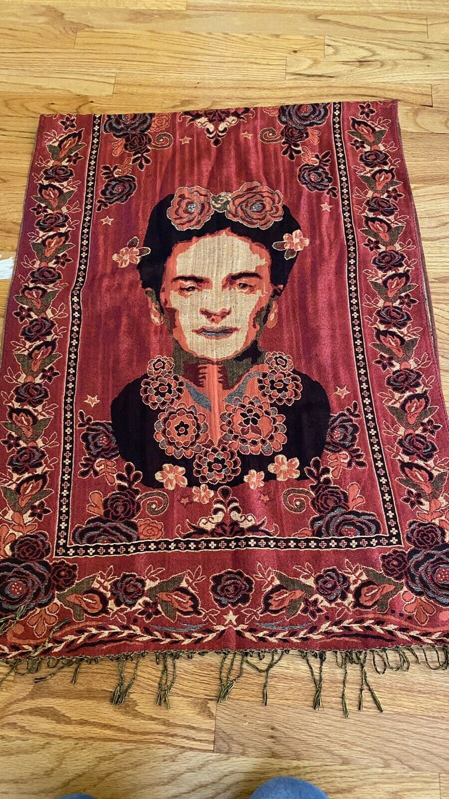 Écharpe Pashmina Mexicaine Frida Kahlo - Viscose Multicolore - Portrait Artistique - Neuf Sans étiquette