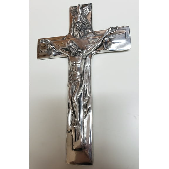 Mexican Pewter Cross Holy Trinity
