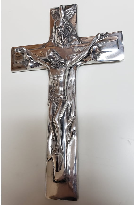 Mexican Pewter Cross Holy Trinity