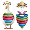 thumbnail image 1 of Mexican Porch Goose Outfits for Plastic 23"/ 17'' Lawn Goose Statue Clothes Mexican Sombrero with Bandana Scarf for Garden Decoration Party Patio Yard, 1 of 6