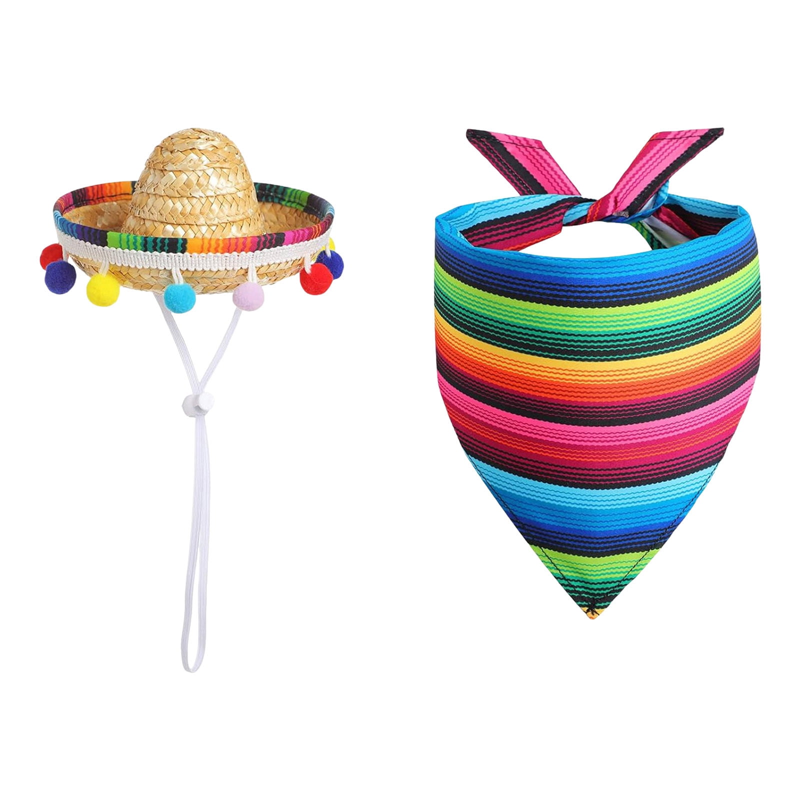 Mexikanische Gans-Outfits – 2 Sets Mit Sombrero & Bandana, Für 43-58 Cm Rasengänse, Cinco De Mayo & Gartenparty-Deko