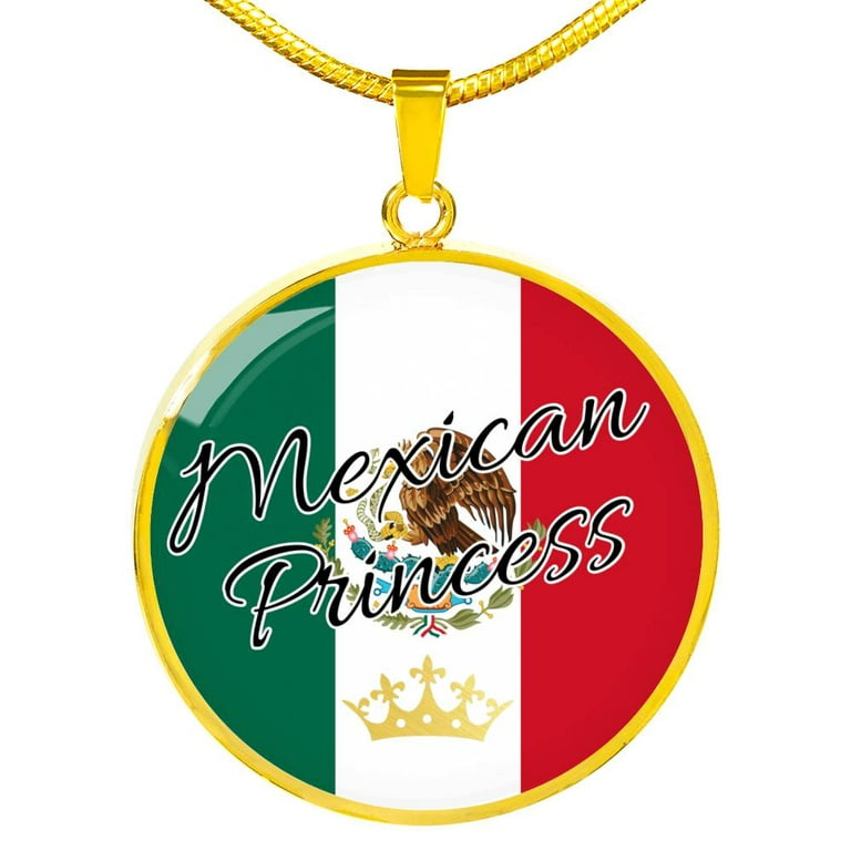 Mexican Princess Circle Necklace Stainless Steel or 18k Gold 18-22