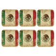 thumbnail image 1 of Mexican Print Leather Drink Coasters for Drinks (6 Pack) for Tabletop Protection Square, 1 of 6