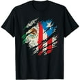 thumbnail image 1 of Mexican Puerto Rican Flag Puerto Rico Mexico Hispanic Retro T-Shirt Shirts, 1 of 4