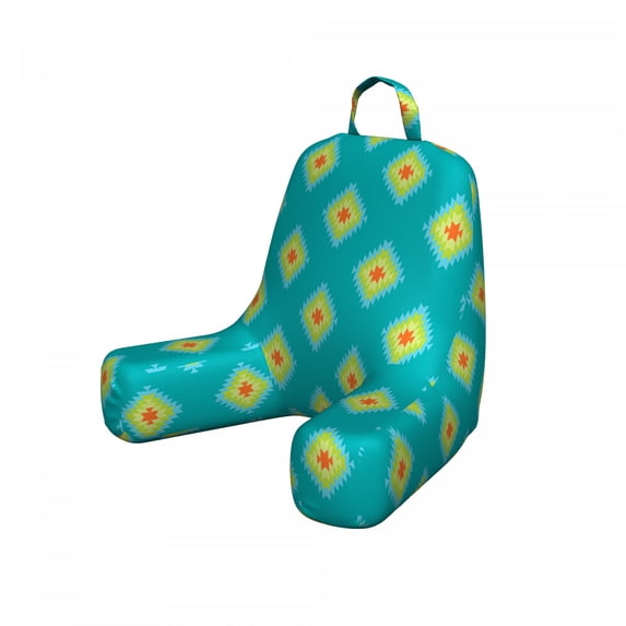 Mexican Reading Pillow Cover, Folkloric Like Repetitive and Culturally Inspired Ornamental Pattern, Unstuffed Printed Bed Rest Case from Soft Fabric, Small, Seafoam and Multicolor, by Ambesonne