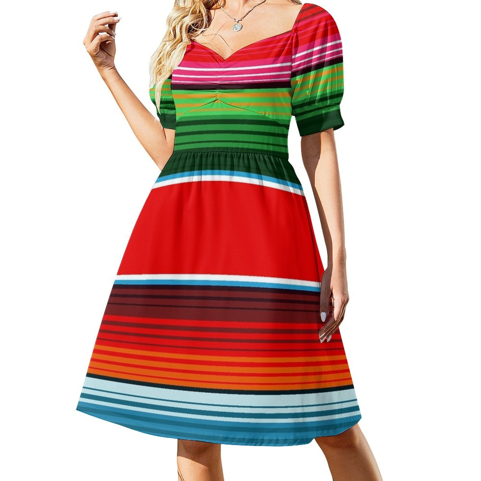 Mexican Sarape Sleeveless Dress women's summer dresses 2024 dress