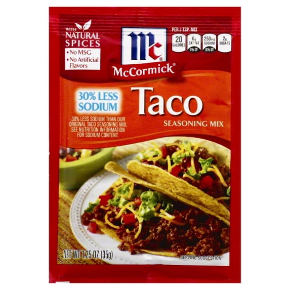 Mexican: Seasoning Mix Taco 30% Less Sodium, 1.25 Oz