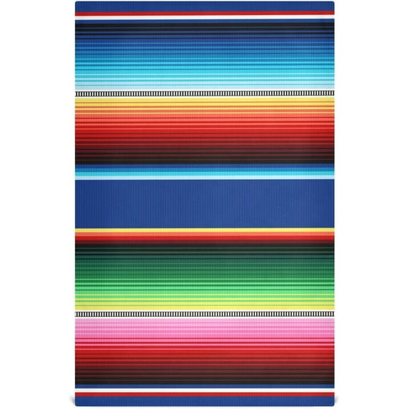 Mexican Serape Blanket Stripes Kitchen Dish Towel 1 Pack, Soft Absorbent Dishcloths Reusable Hand Towel Washable Tea Towels for Home Kitchen Bar Table Decor, 28 x 18 Inch