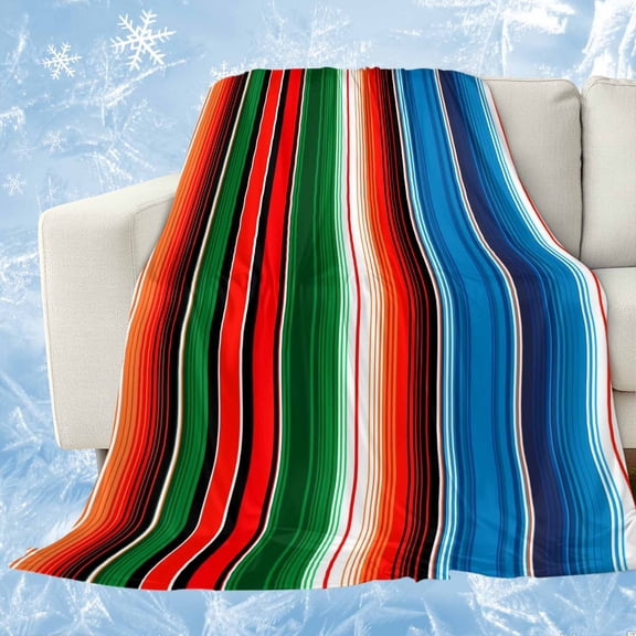 Mexican Serape Cooling Blanket,Lightweight Breathable Summer Throw Blanket with Double Sided Cold Effect,Colorful Stripes Vertical Lines Abstract Picnic Blankets Bed Sheet for Hot Sleepers 30"x40"