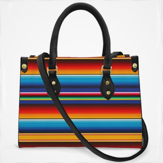 Mexican Serape Cross Body Bags For Women Small Leather Female Handbags Fashion Top-Handle Totes