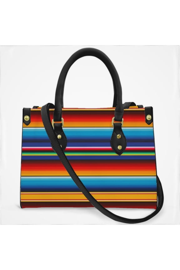 Mexican Serape Cross Body Bags For Women Small Leather Female Handbags Fashion Top-Handle Totes