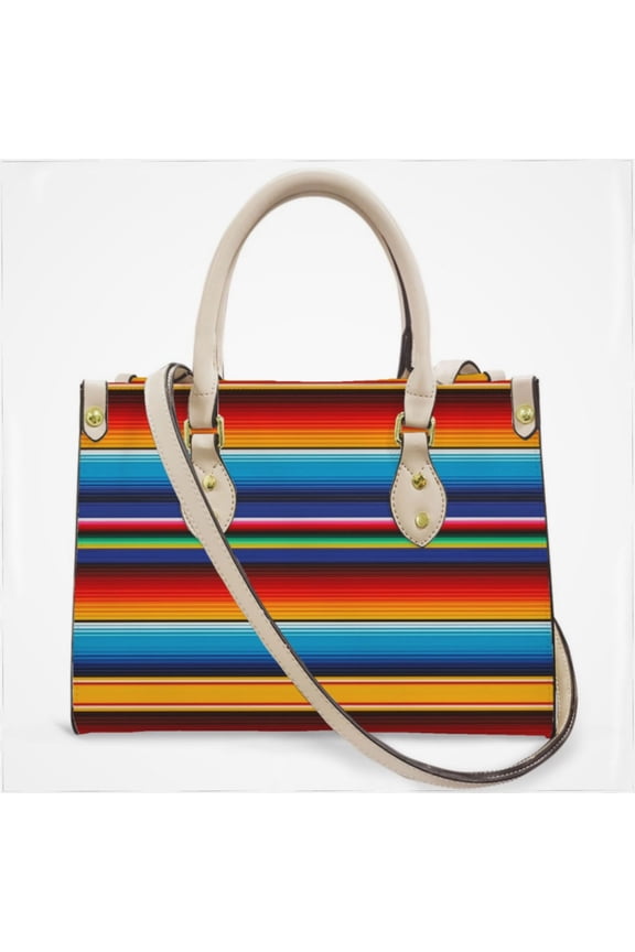 Mexican Serape Cross Body Bags For Women Small Leather Female Handbags Fashion Top-Handle Totes