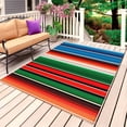 thumbnail image 1 of Mexican Serape Outdoor Rug for Patio/Deck/Porch, Non-Slip Large Area Rug 3 x 5 Ft, Colorful Stripes Vertical Lines Abstract Indoor Outdoor Rugs Washable Area Rugs, Camping Rug Carpet Runner, 1 of 8