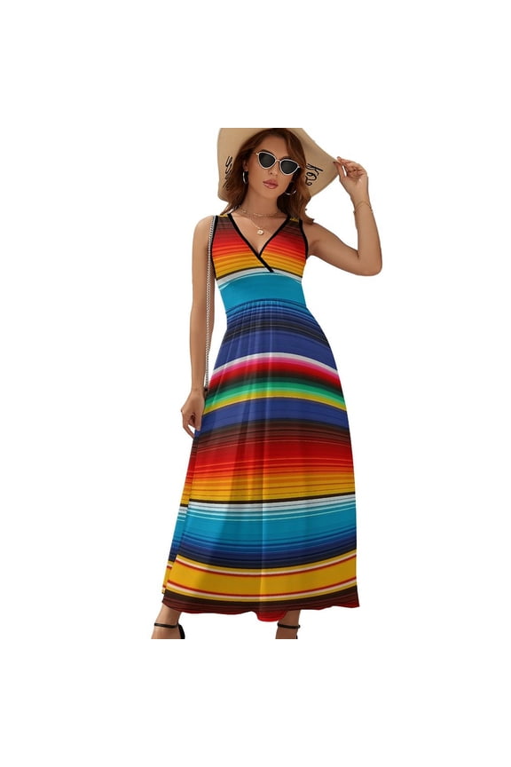 Mexican Serape Sleeveless Dress Summer Women Clothes Dress for Pregnant Women Dresses