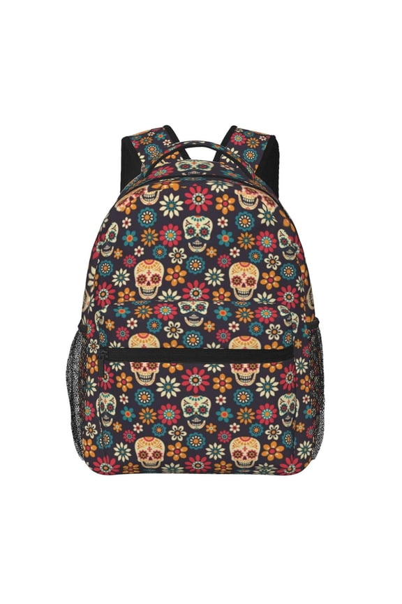 Mexican Skeleton Backpack Lightweight Rucksack Travel Bag for Men and Women