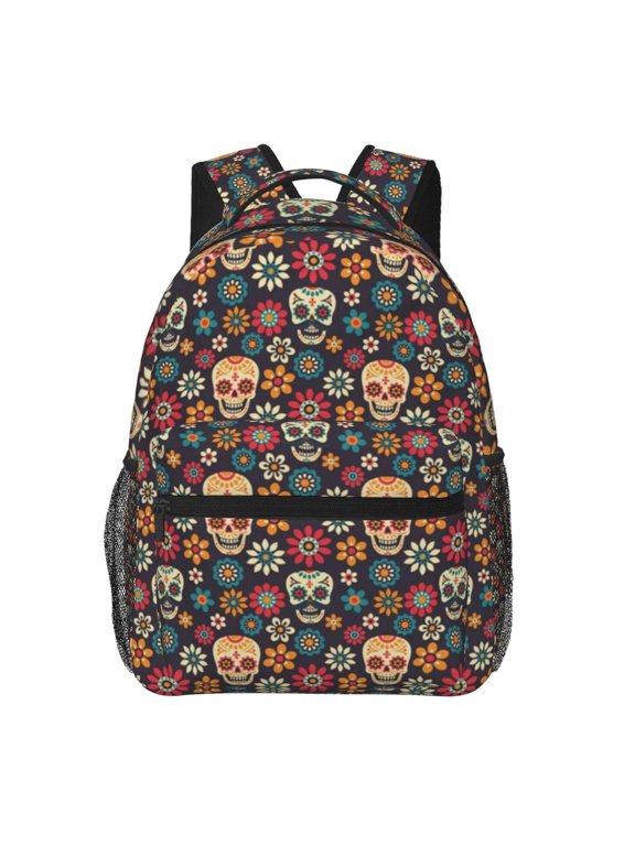 Mexican Skeleton Backpack Lightweight Rucksack Travel Bag for Men and Women