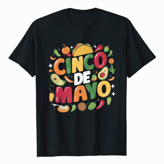 Mexican Skull Calavera Sombrero Chili Fiesta Cinco De Mayo T-Shirt