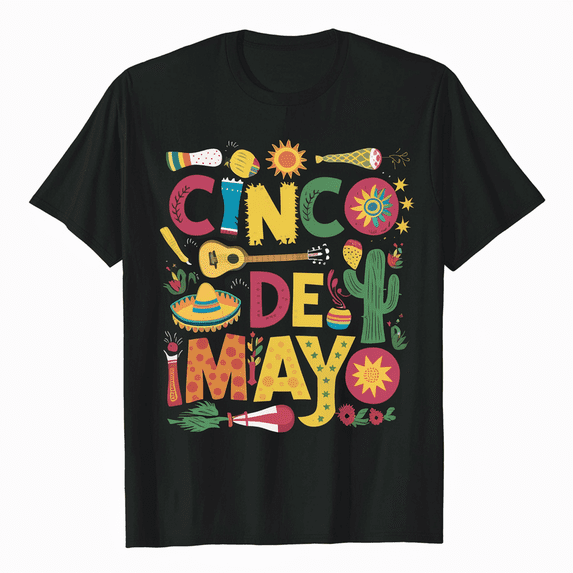Mexican Skull Calavera Sombrero Chili Fiesta Cinco De Mayo T-Shirt