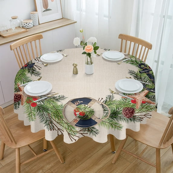 Mexican Skull Flower Round Tablecloth Waterproof Wedding Decor Table Cover Xmas Home Decorative Tablecloth