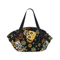 thumbnail image 1 of Mexican Skull Paisley 2-in-1 Foldable Picnic Blanket Tote Bag Shoulder Handbag, Large Circular Outdoor Mat for Beach Camping Park, 1 of 5