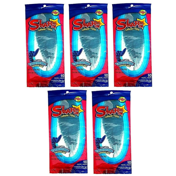 Mexican Slaps Lollipop Blue Tamarind Flavor - Dulces Pigui Paletas, 50 Pieces