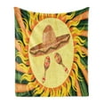 thumbnail image 1 of Mexican Soft Flannel Fleece Throw Blanket, Sombreno Hat and Maracas in the Centre of Sun Hippie Style Boho Home, Cozy Plush for Indoor and Outdoor Use, 60" x 80", Multicolor, by Ambesonne, 1 of 5