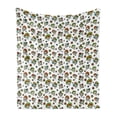 thumbnail image 1 of Mexican Soft Flannel Fleece Throw Blanket, Traditional Day of the Dead Inspired Sugar Skulls with Colorful Flowers, Cozy Plush for Indoor and Outdoor Use, 60" x 80", Multicolor, by Ambesonne, 1 of 5