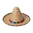 Mexican Sombrero Hat Adults With Trim Straw Sombrero For De Mexican ...