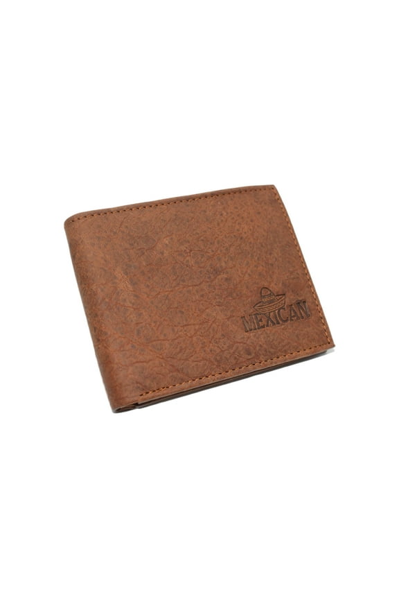 Mexican Sombrero Men's RFID Blocking Genuine Leather Bifold Trifold Card ID Wallet Bifold
