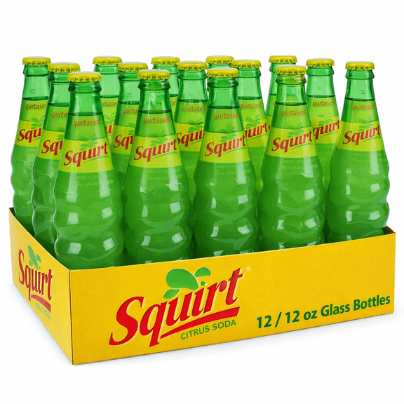 Mexican Squirt Citrus Soda, 12 Pack, 12 oz Glass Bottles, Refreshing Grapefruit Citrus Soft Drink