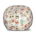 thumbnail image 1 of Mexican Storage Toy Bag Chair, Succulent Sugar Skull Cactus Day of the Dead Maracas Traditional, Stuffed Animal Organizer Washable Bag, Large Size, Peach Coral Sea Green, by Ambesonne, 1 of 3