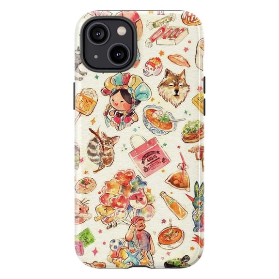 Mexican Street Culture Phone Case, Food & Folklore Collage iPhone Cover, Whimsical Artistic Protective Case for iPhone 17 16 15 14 13 12 11 Plus Pro Max Mini