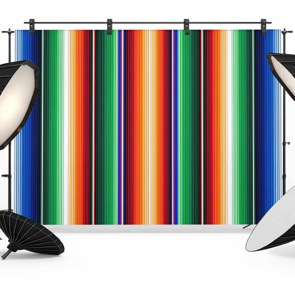 Mexican Stripes Photography Backdrop 8x6FT, Colorful Retro Line Art Photo Backdrops, Background for Photography Studio Photo Studio Background, Back Drop for Photoshoot