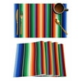 thumbnail image 1 of Mexican Stripes Placemats Set of 1 Colorful Retro Line Art Heat Insulation Washable Place Mats, Rustic Non-Slip Table Mats for Dining Table Party Kitchen Decor,13x19 Inch, 1 of 4