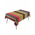 thumbnail image 1 of Mexican Stripes Table Cloth 54x108 Inch Rectangle, Rainbow Colorful Stripe Gradient Waterproof Tablecloth Washable Table Cover for Party Picnic Dinner Decor, 1 of 9