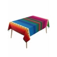 thumbnail image 1 of Mexican Stripes Table Cloth, Blue Boho Red Green Orange Art Simple Waterproof Tablecloth for Rectangle Tables, Reusable Washable Fabric Table Cover for Restaurant Kitchen Dining Tables 60"x120", 1 of 6