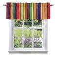 thumbnail image 1 of Mexican Stripes Valance Curtain Rainbow Colorful Stripe Gradient Window Valances Rod Pocket Short Curtains Window Treatments for Kitchen Bedroom Bathroom Laundry 56" x 16", 1 of 9