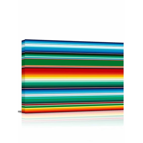 Mexican Stripes Wall Art for Living Room,Canvas Picture Wall Decor for Bathroom Bedroom,Colorful Striped Mexican Fiesta Theme Painting Artwork for Office Kitchen Hallway Dining Room Decor 12"x16"